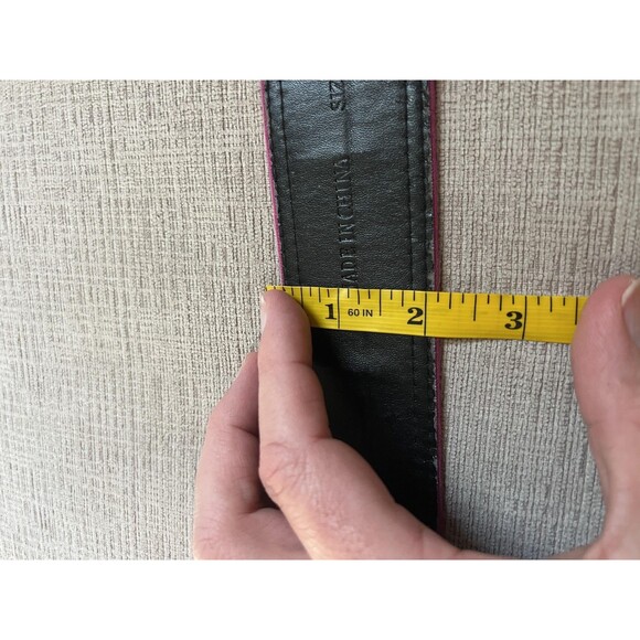 New York & Company Belt Womens Medium Pink Fabric Covered Buckle Wide Grommet - Picture 7 of 10